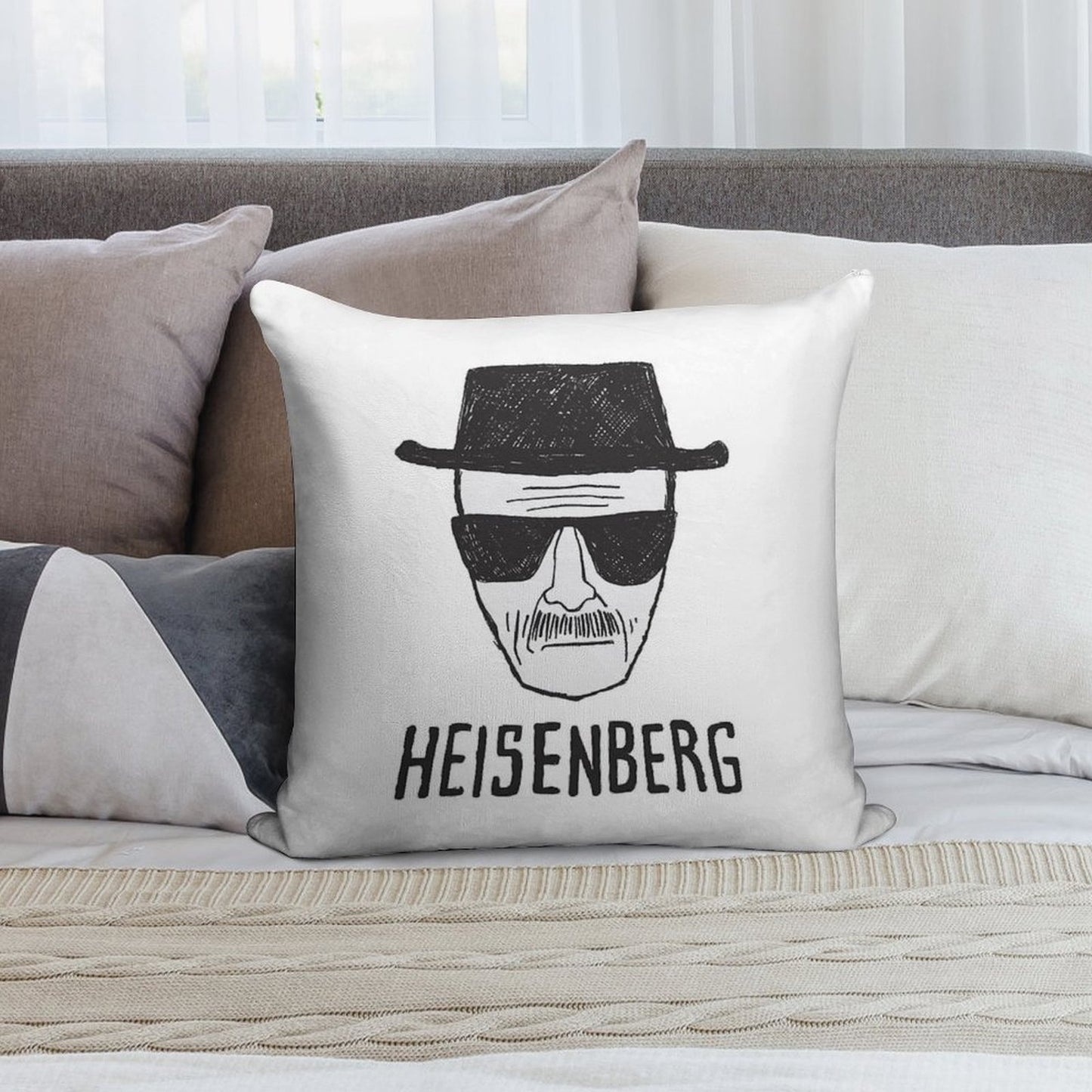 Breaking Bad  Heisenberg Drawing Soft Easy Maintenance Throw Pillow