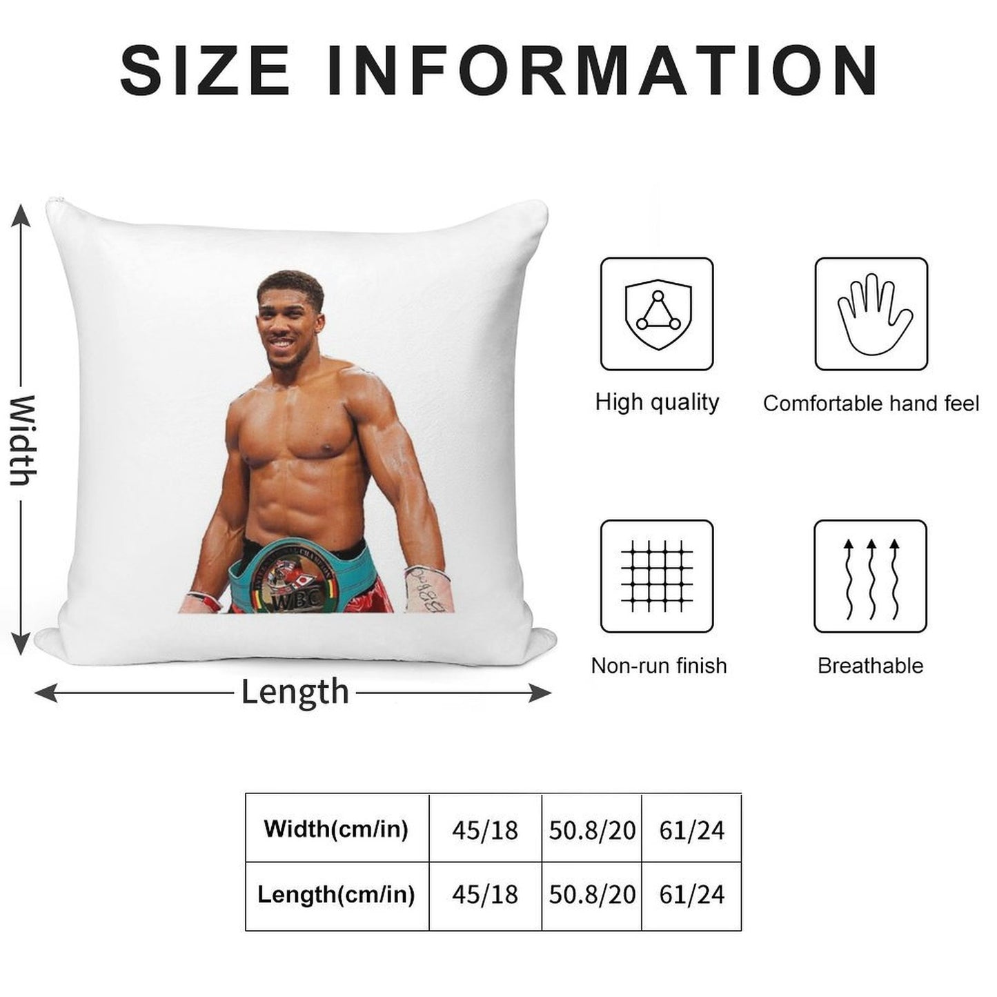 Anthony Joshua Transparent Background Boxing Soft Multiple Sizes Throw Pillow
