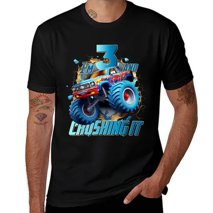 I'm Crushing It Monster Truck 3 Year Old Boys 3rd Birthday  Slim-fit Cut T-Shirt