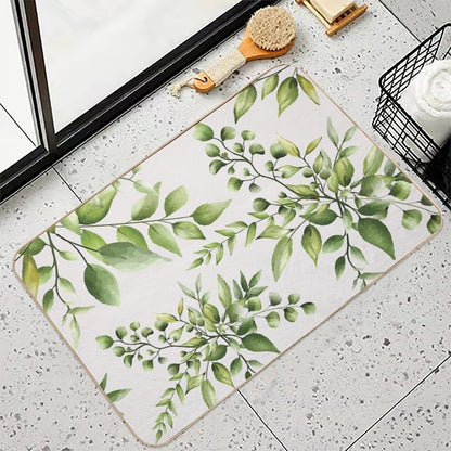 Watercolor Leaves  Anti-Trip Bath Mat