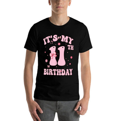 Kids In My 11th Birthday Era Girl 11 Year Old Coquette Bow  Vintage-inspired T-Shirt