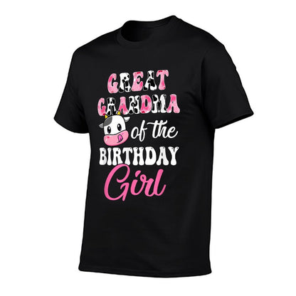 Great Grandma Of The Birthday Girl Farm Cow 1St Birthday  Rolled Sleeves T-Shirt