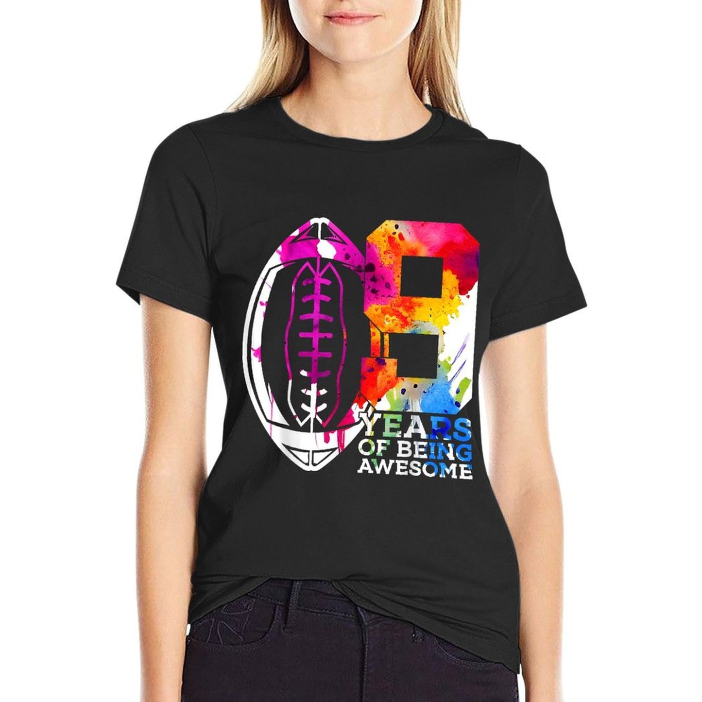 9 YEARS OF BEING AWESOME FOOTBALL 9TH BIRTHDAY  Rolled Sleeves T-Shirt