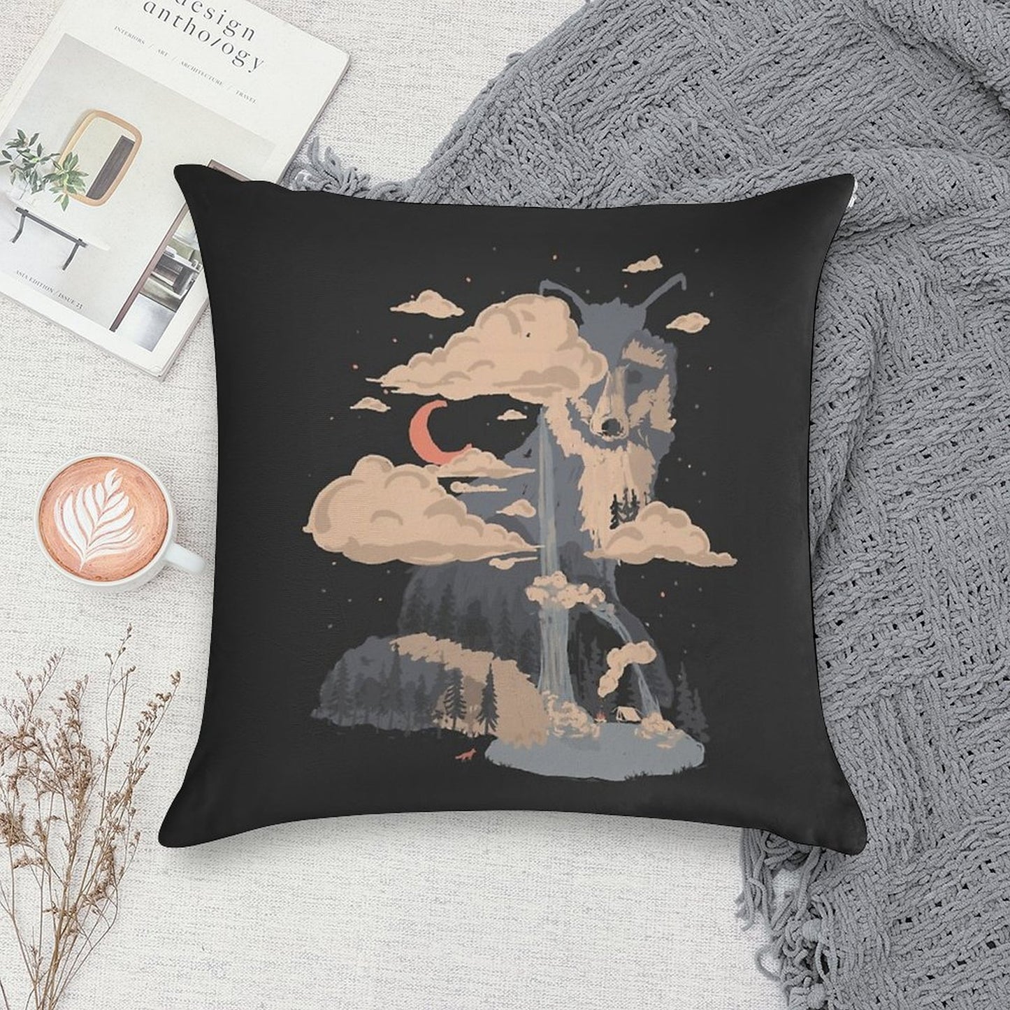 At The Foot of Fox Mountain... Soft Washable Throw Pillow