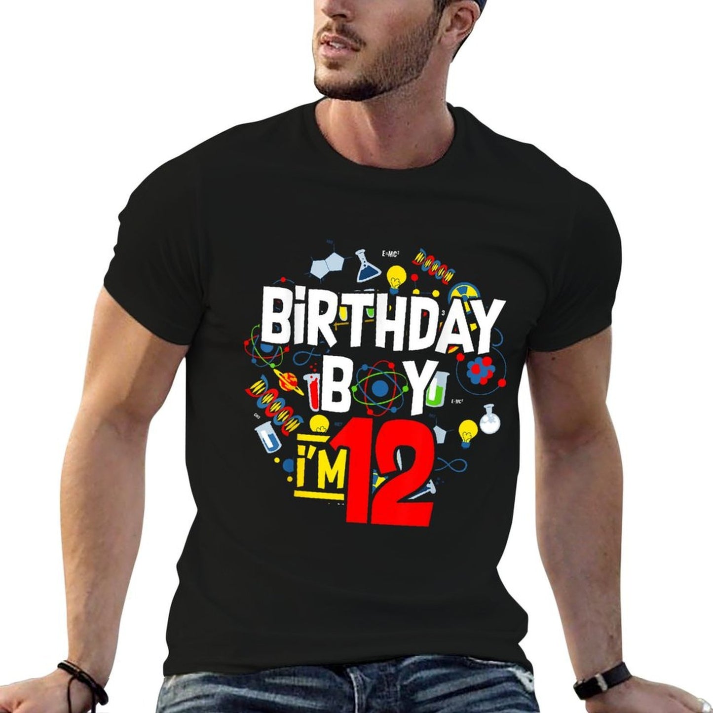Birthday Boy I'm 12 Years Old Gifts 12th Birthday  Rolled Sleeves T-Shirt