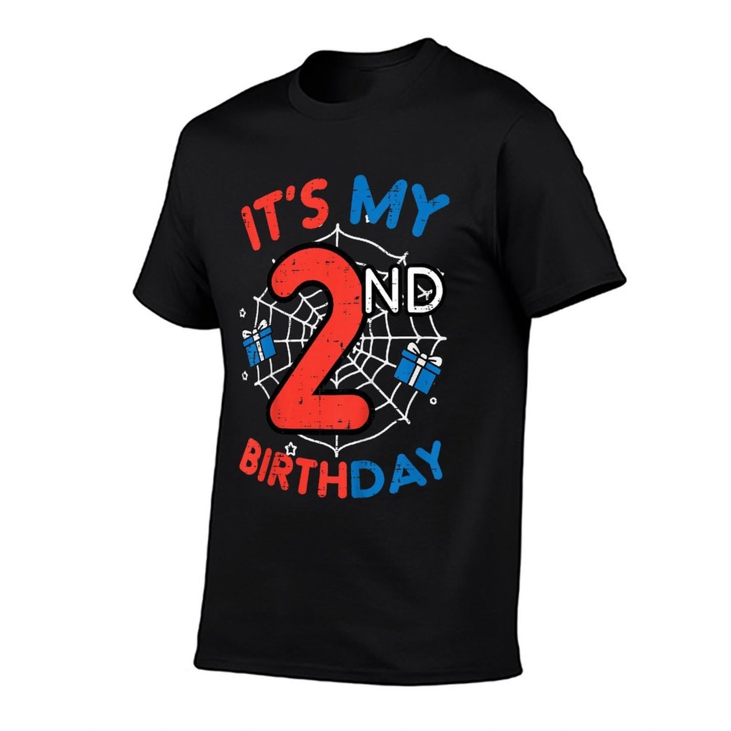 Kids Its My 2nd Birthday Spider Web 2 Year Old Bday Boys Toddler  Polyester Blend T-Shirt