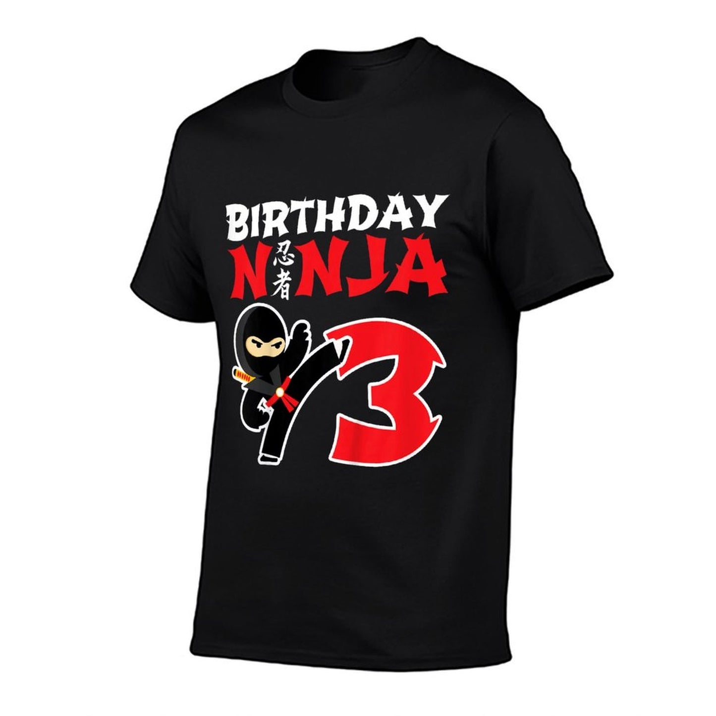 Kids Birthday Ninja - 3 Year Old Ninja Birthday Party Theme  Slim-fit Cut T-Shirt