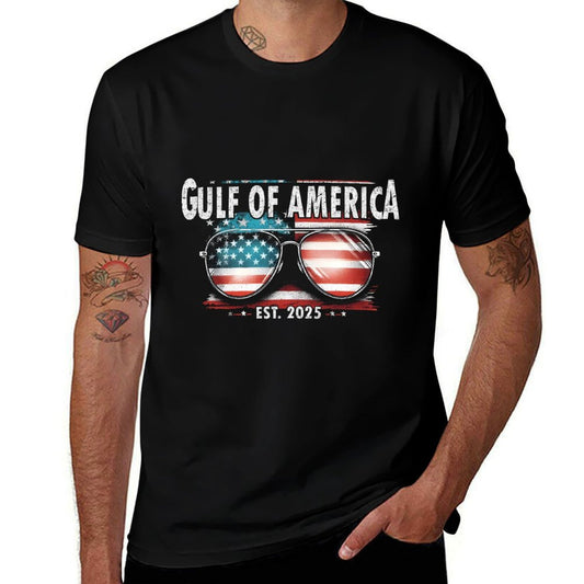 Gulf Of USA America, US Retro Gulf Of USA America Est 2025 Summer-ready Fabric T-Shirt