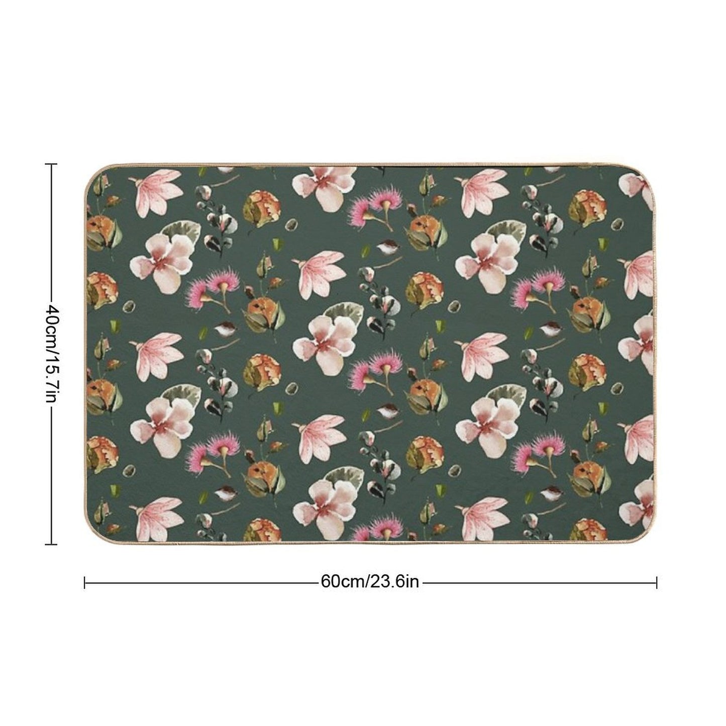 Vintage Floral Pattern  Dirt-Trapping Bath Mat