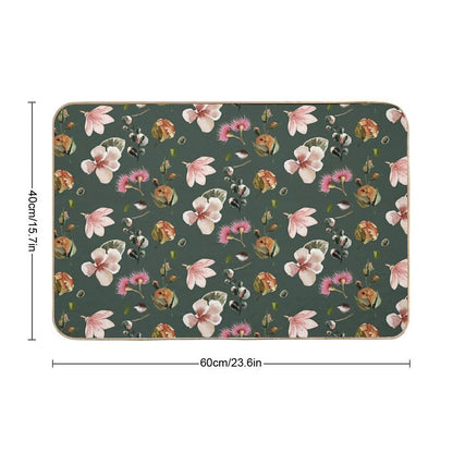Vintage Floral Pattern  Dirt-Trapping Bath Mat