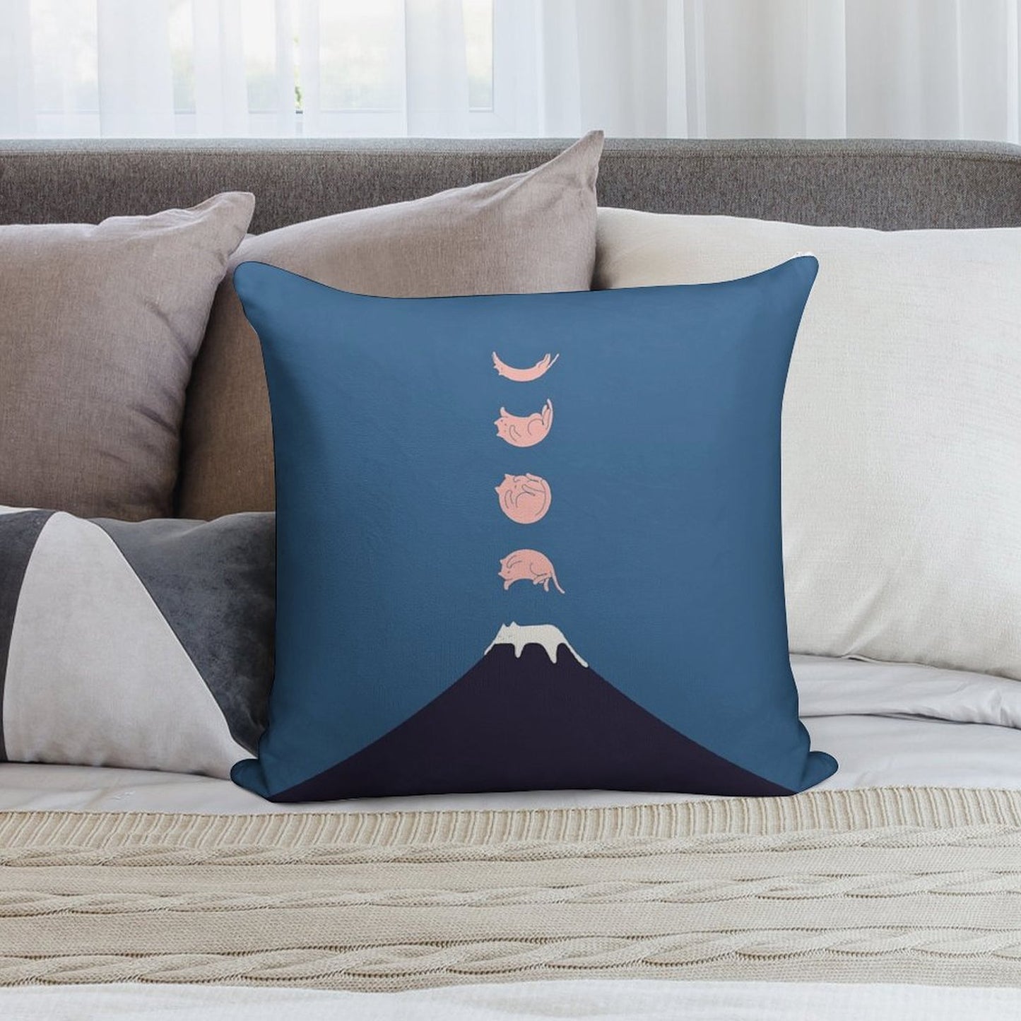 Cat Landscape 73 Soft Gift Ready Throw Pillow