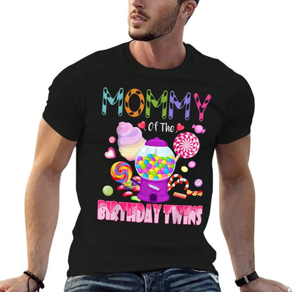 Mommy Of The Birthday Twins Candyland Candy Birthday Party  Fade-proof Color T-Shirt