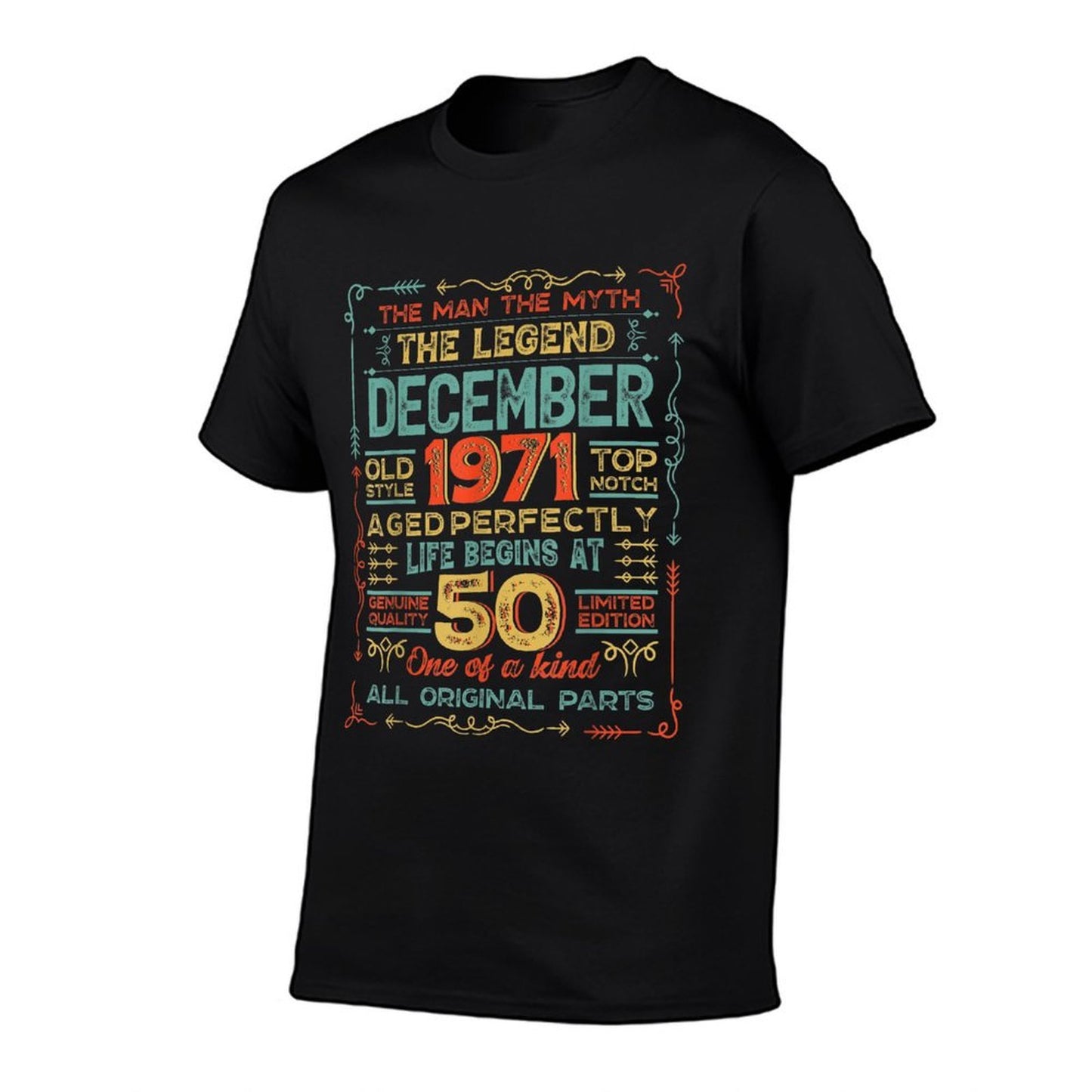 Mens 50 Years Old Gift Vintage 1971 Man Myth Legend 50th Birthday  Polyester Blend T-Shirt