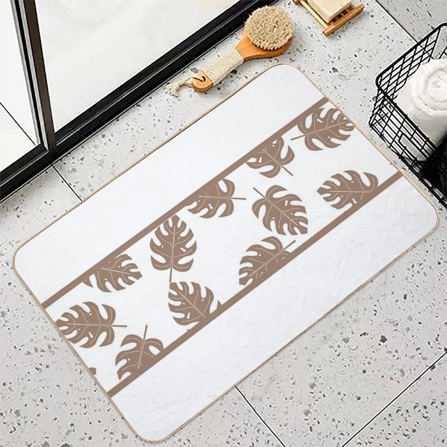 Tan Palms  Odorless Bath Mat