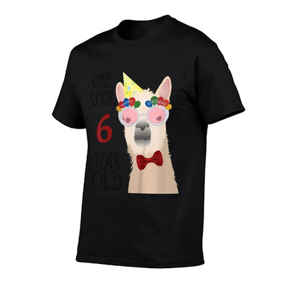 Kids Cool Llama Six Year Old BoysGirls Birthday Gift  High-quality Stitching T-Shirt