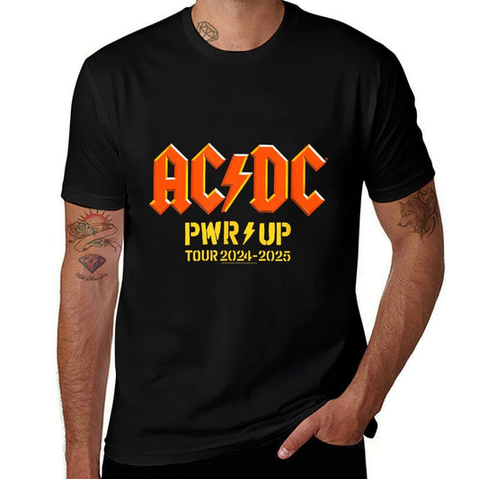 PWR UP World Tour 2024-2025 Full Dateback  Ribbed Collar T-Shirt