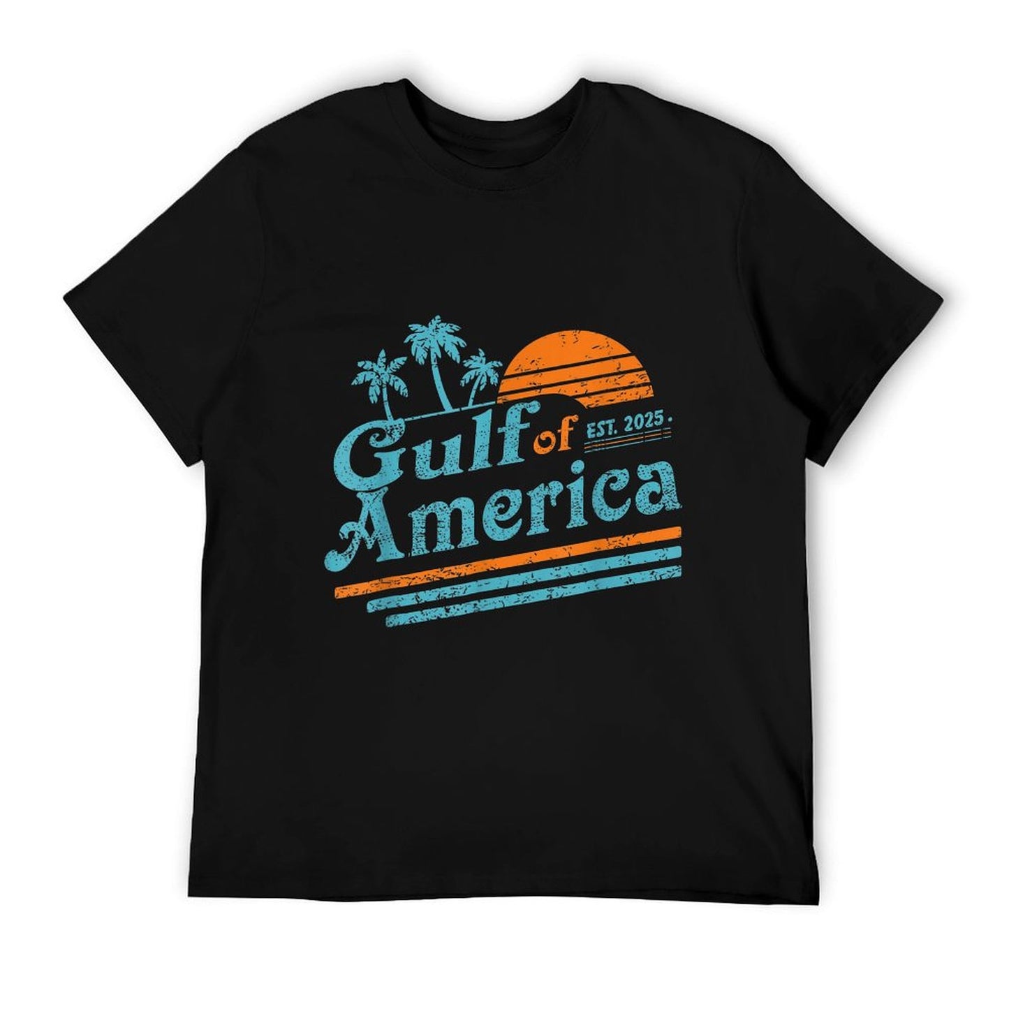 Retro Gulf Of US America 2025 American Flag Gulf Mexico Easy-care T-Shirt