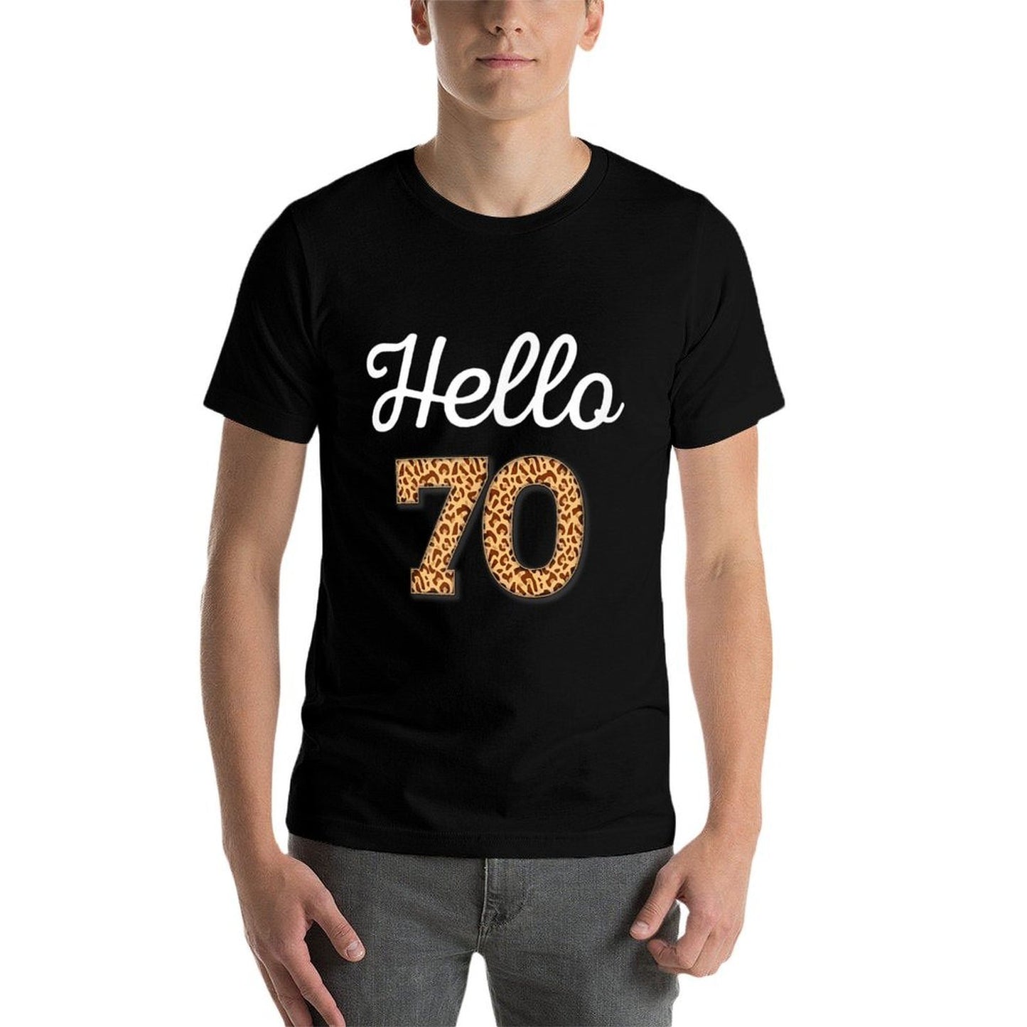 Hello 70 Birthday Leopard Cheetah Animal Print 70th Birthday  Classic T-Shirt