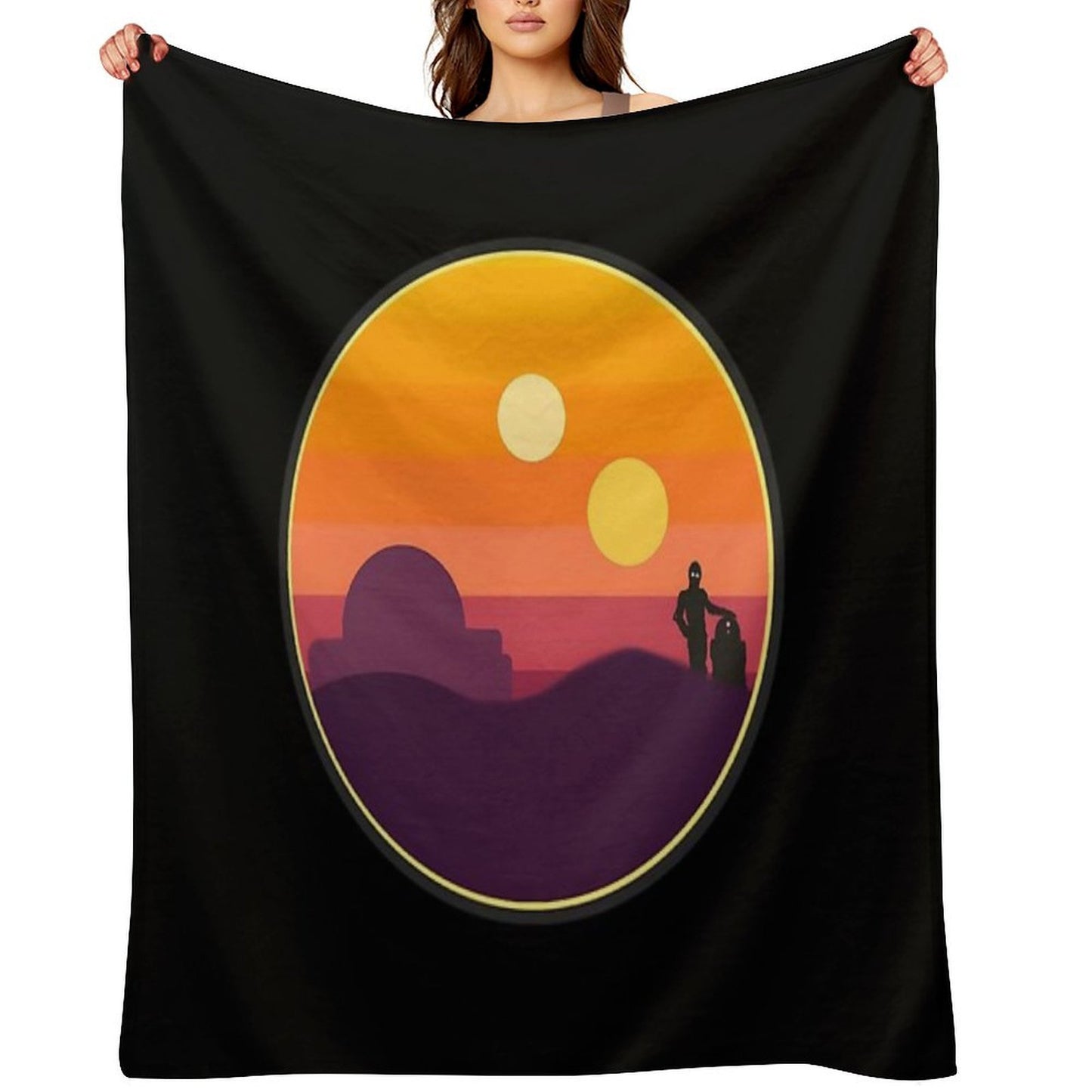 Tatooine Sunset Sustainable Throw Blanket