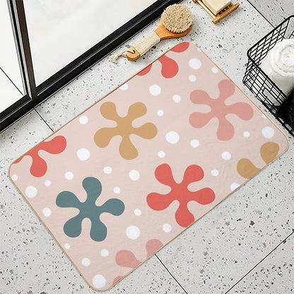 Pretty Mid Century Modern Floral Pattern 848  Long-Lasting Bath Mat