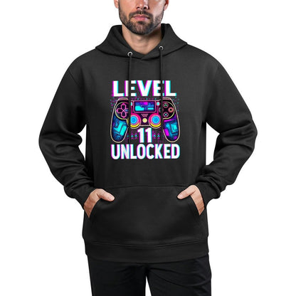 Level 11 Unlocked Funny Video Gamer Geek 11th Birthday Unisex Design Hoodie