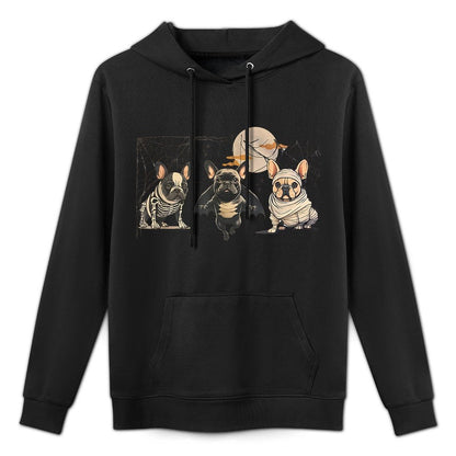 Frenchie Halloween Bleached French Bulldog Spooky Colorfast Hoodie
