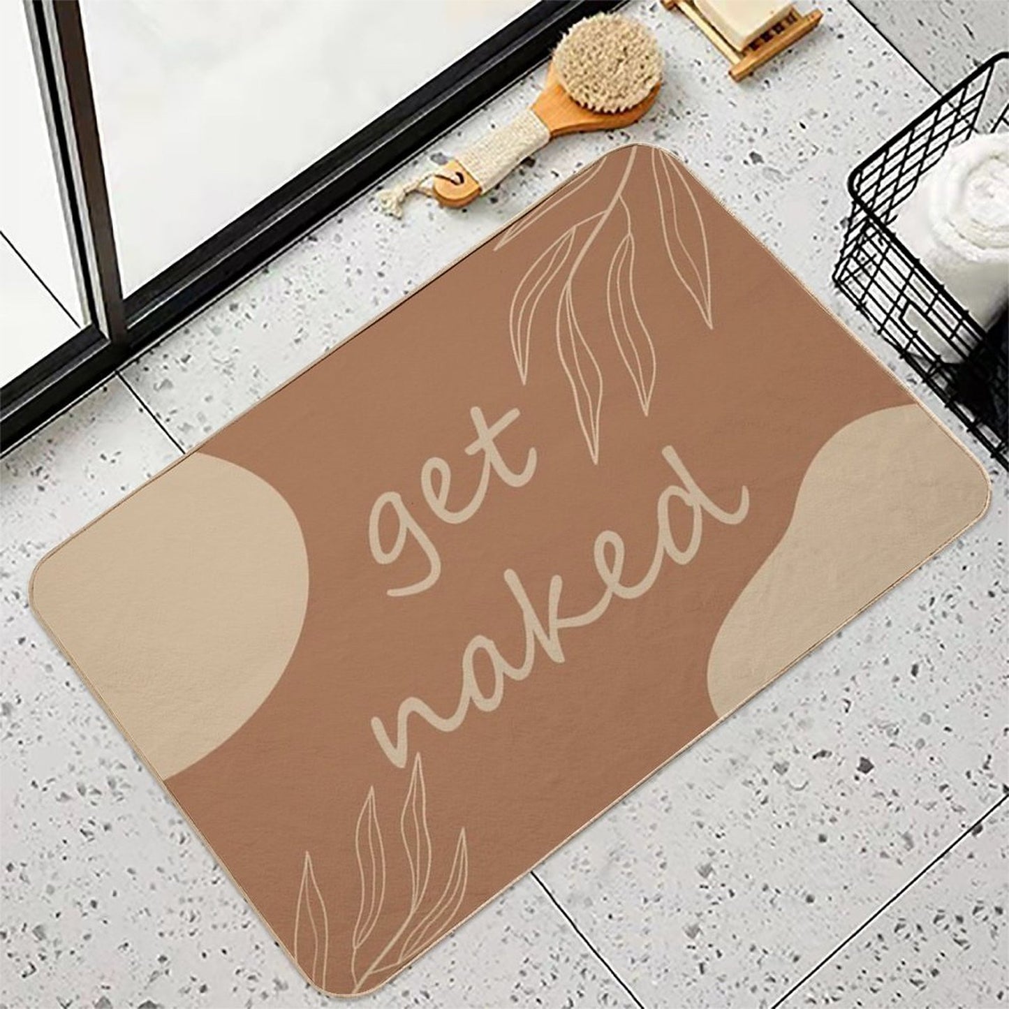 Floral Get Naked  Odorless Bath Mat