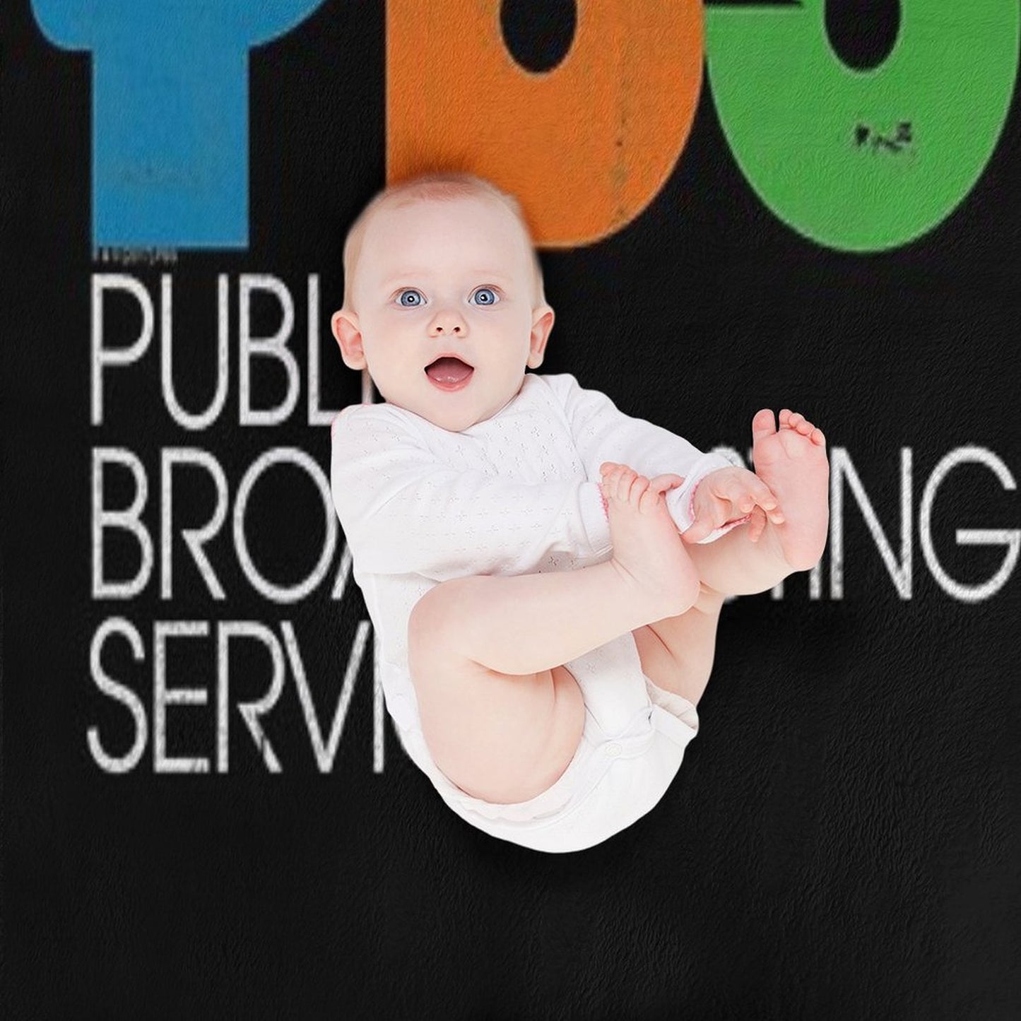 PBS Vintage Logo Distressed Multi-functional Throw Blanket