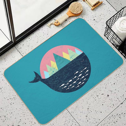 Whale, Fjord, Norway Retro Gift And Souvenir  Versatile Bath Mat