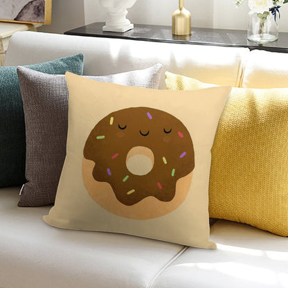 Sleepy Chocolate Donut Soft Ultra-Soft Texture Throw Pillow