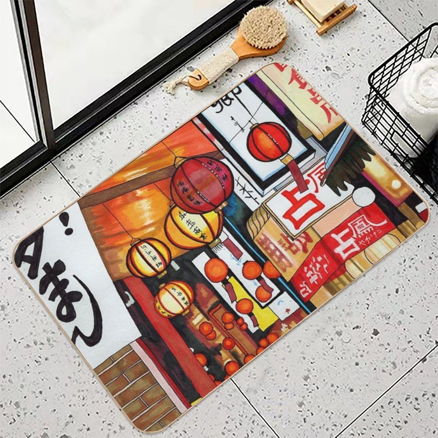 Street Lanterns  Repositionable Bath Mat