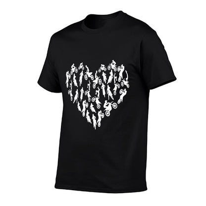 Motocross Heart - Valentines Day Hearts Dirt Bike Motocross  Relaxed-fit T-Shirt