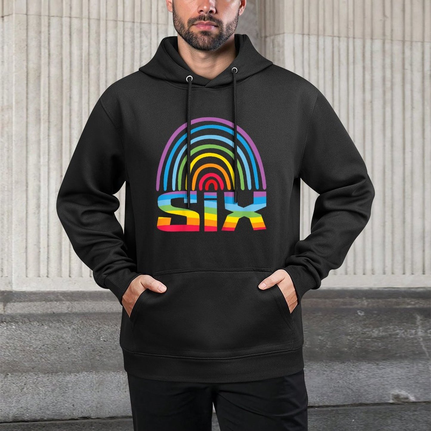 Kids 6th Birthday Gift Rainbow Fan 6 Years Old Girls 6 Bday Shrink-Resistant Hoodie