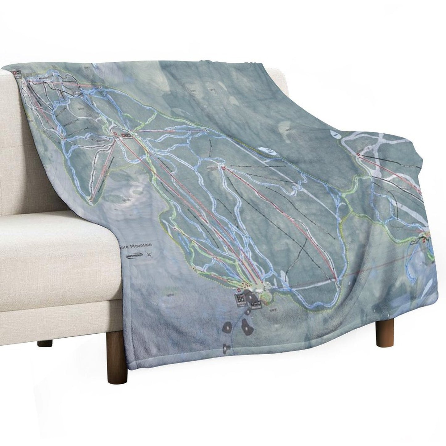 Gore Mountain Resort Trail Map Wrinkle-free Throw Blanket