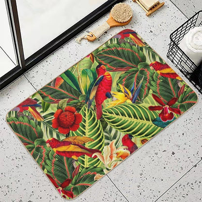 Vintage Tropical Bird Jungle Botanical Night Botanical Garden Nightgarden  Multi-Purpose Bath Mat