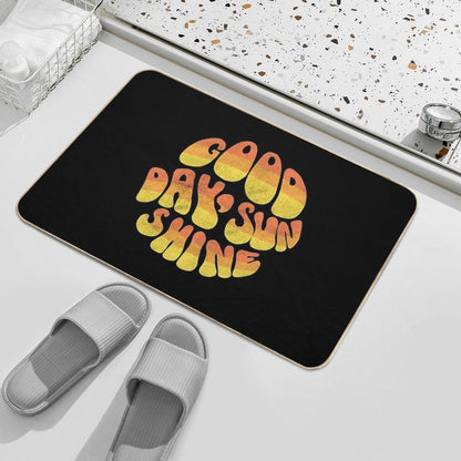 Good Day, Sunshine - Vintage Letters  Absorbent Bath Mat