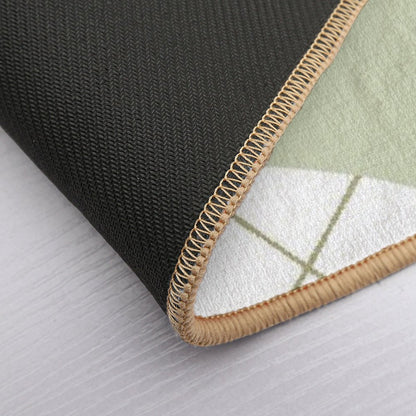 Brown, Sage Green, Olive Green And White Boho Abstract Minimalistic Design  Absorbent Bath Mat