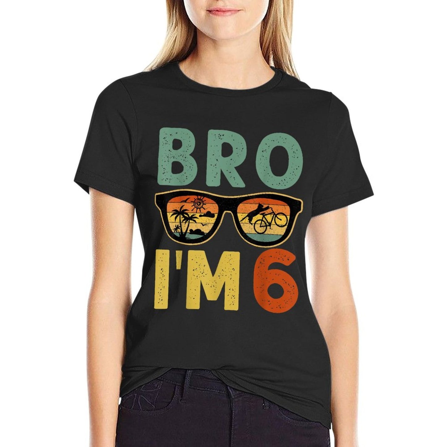 6th Birthday Boy Bro I’m 6 Year Old Kids Six Bday  Vintage-inspired T-Shirt