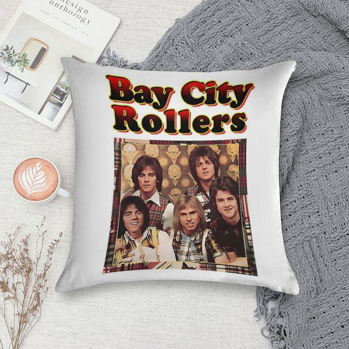 Bay City Rollerss Band Music Rock Gift For Fan Soft Home Decor Throw Pillow