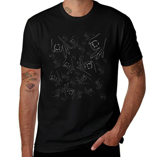 Meme You Looked Pattern Shoulder Punch Circle Game  Polyester Blend T-Shirt