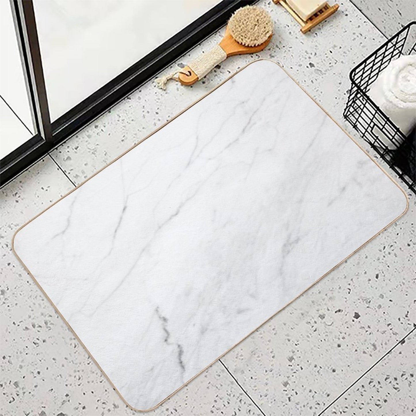 White Marble Durable Bath Mat