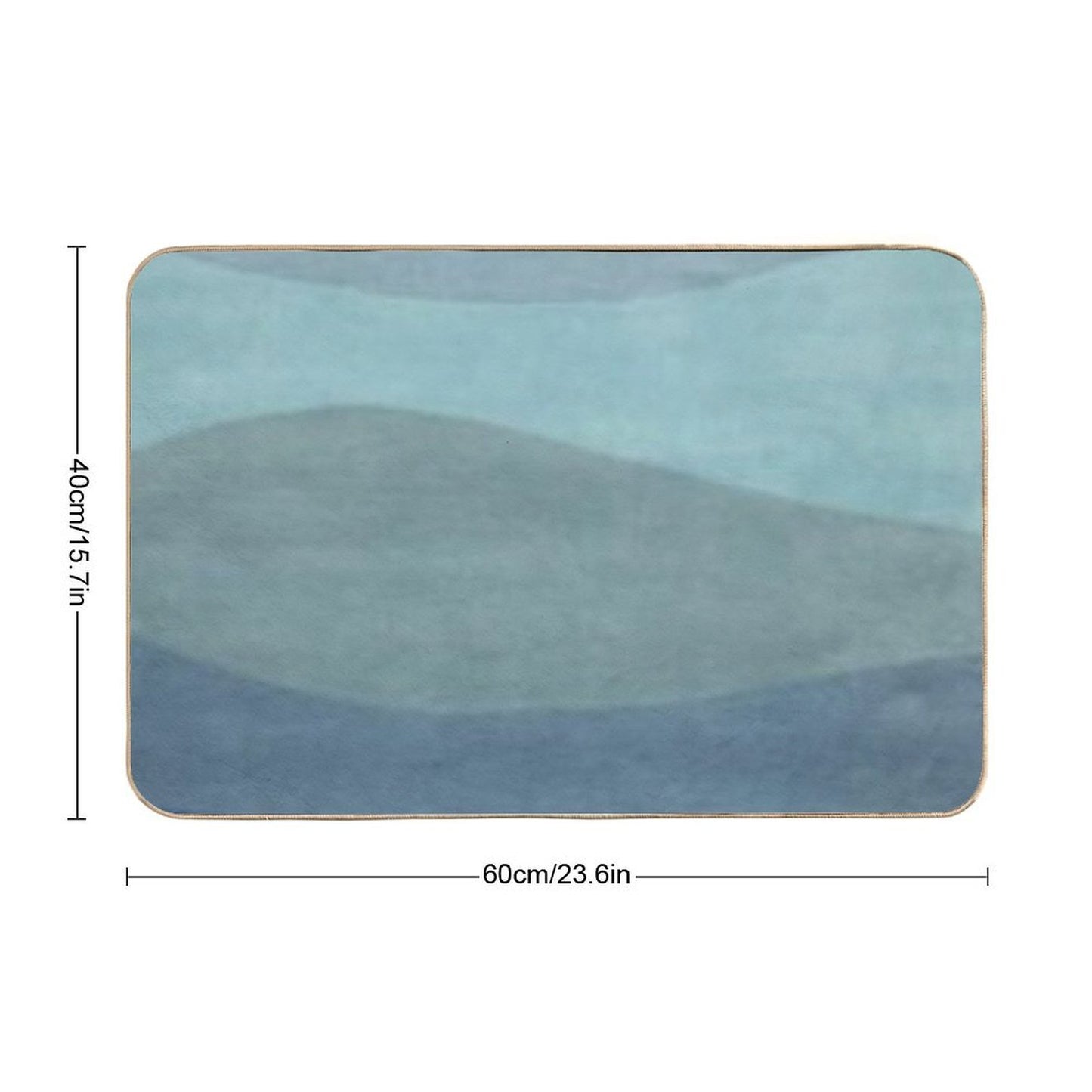 Minimalist Landscape Art in Neutral Blue Tones  Easy To Clean Bath Mat