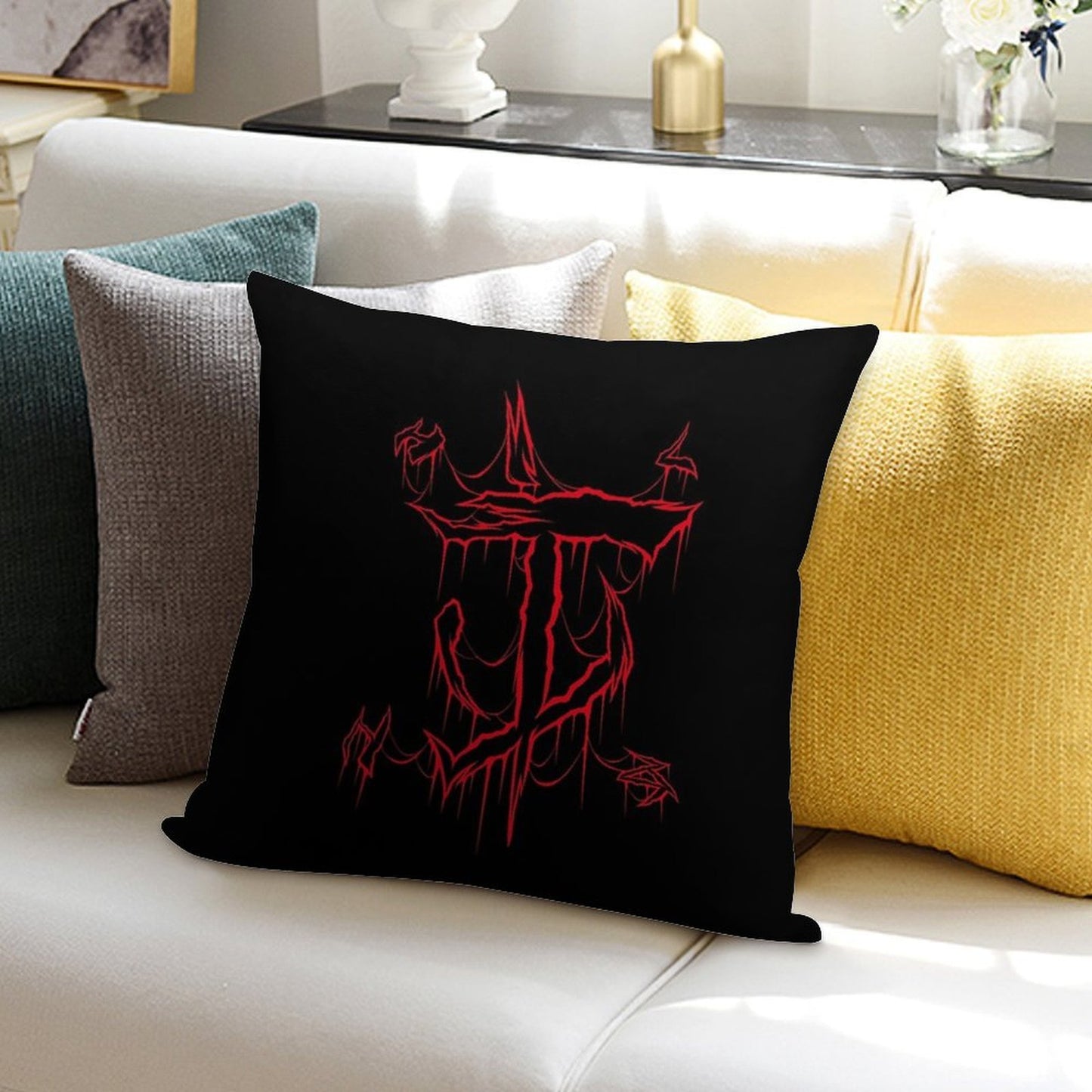 Mark of Doom Soft Hidden Zipper Throw Pillow