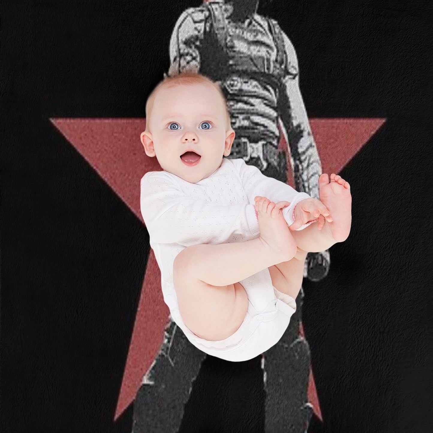 Bucky Barnes The Winter Soldier Red Star Original Print  Dark Ver. Comfort Throw Blanket