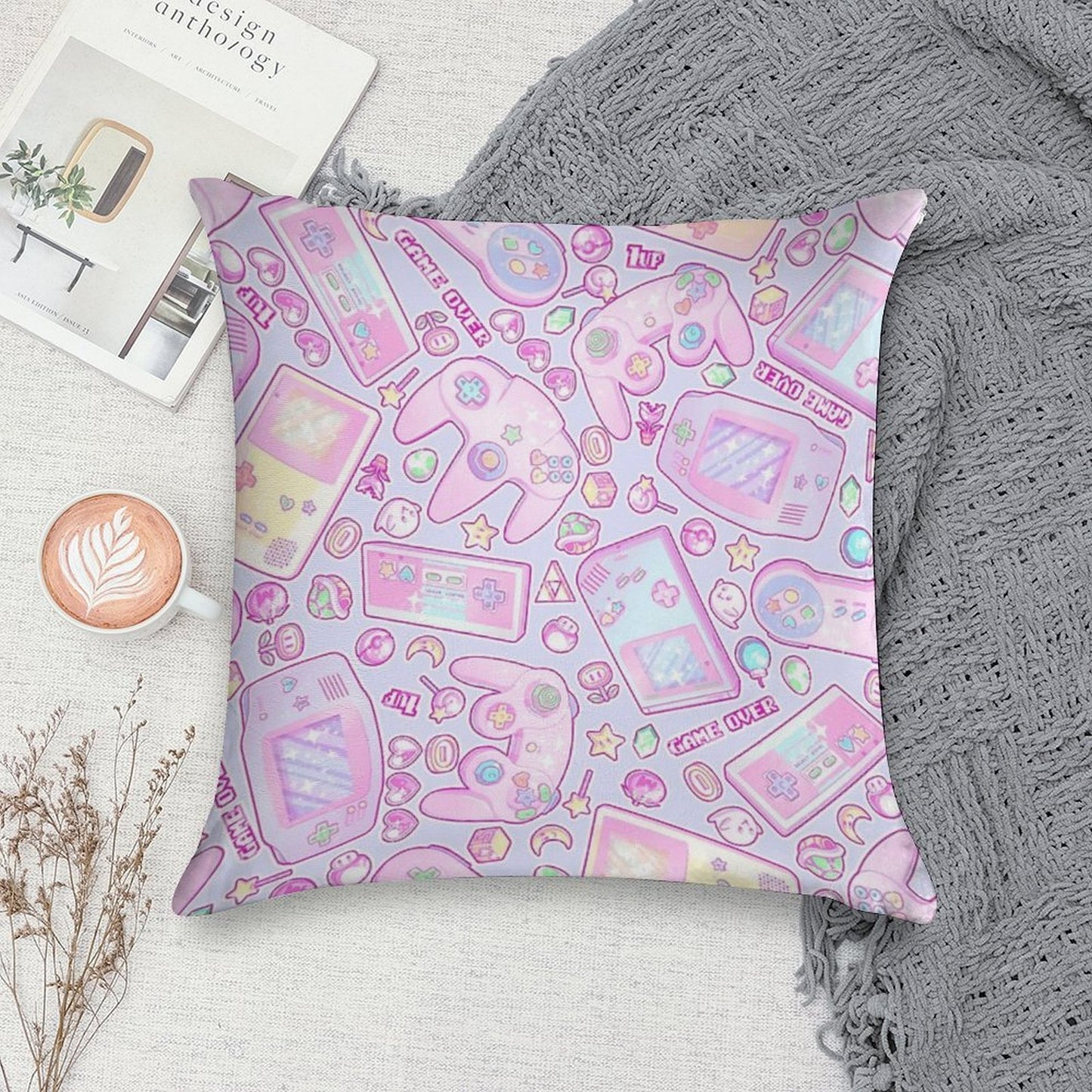 Game Over! Soft Shrink-Resistant Throw Pillow
