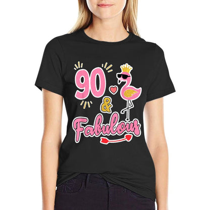 90 And Fabulous - 90 Years Old Gift - 90th Birthday  Versatile T-Shirt