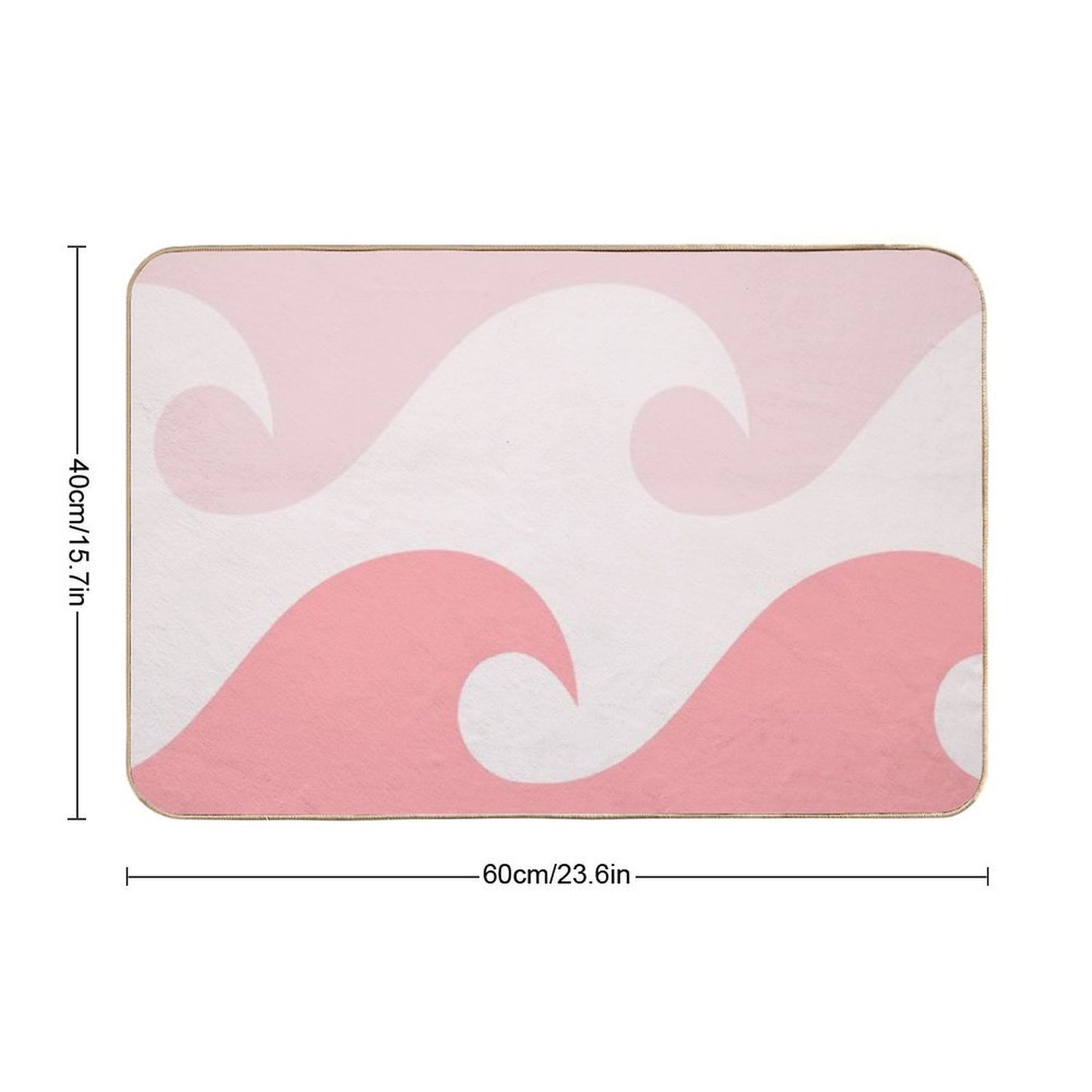 Pink Ocean Waves  Slip-Resistant Bath Mat