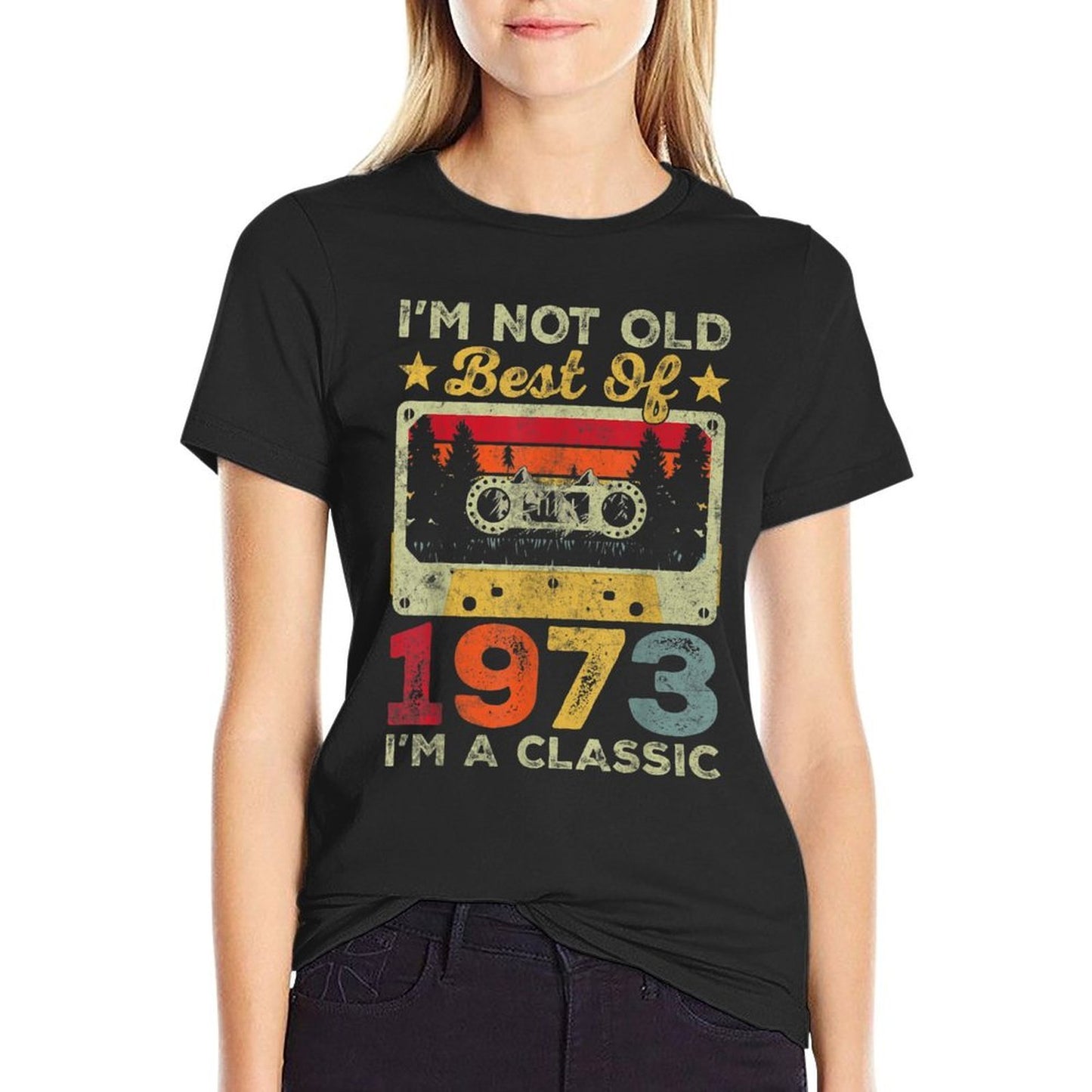 Retro Vintage Best Of 1973 Cassette 50 Years Old Birthday  Wrinkle-resistant T-Shirt