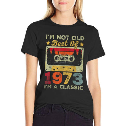 Retro Vintage Best Of 1973 Cassette 50 Years Old Birthday  Wrinkle-resistant T-Shirt
