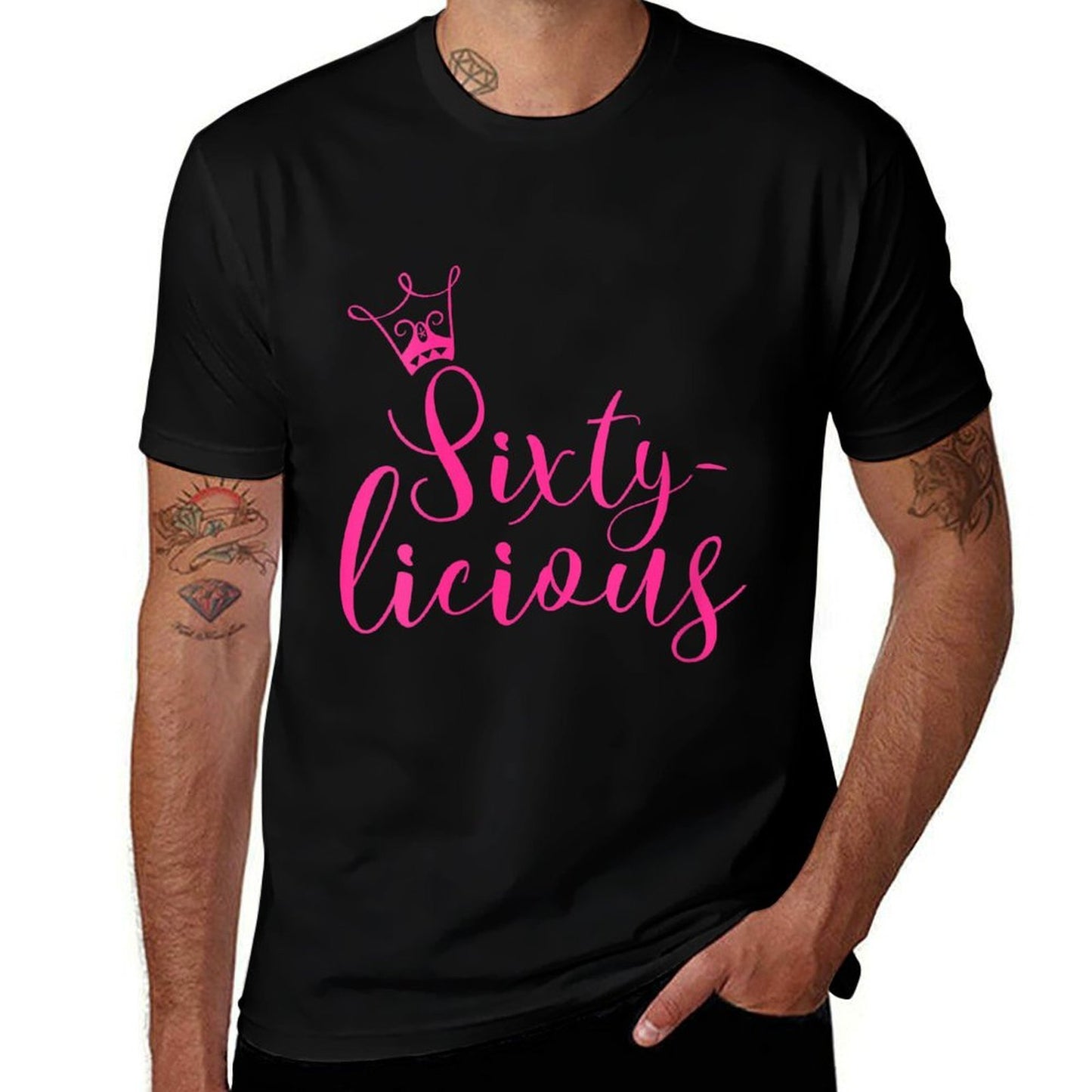 Womens Sixty-licious Crown Queen 60th Birthday Pink Sixtylicious  Breathable T-Shirt